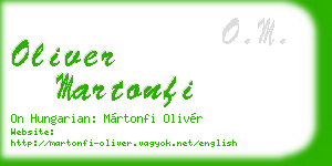 oliver martonfi business card