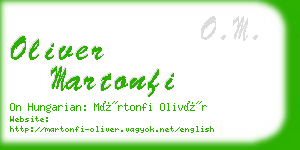 oliver martonfi business card